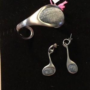 Miss Sixty Denim & SS Bracelet Earring Set